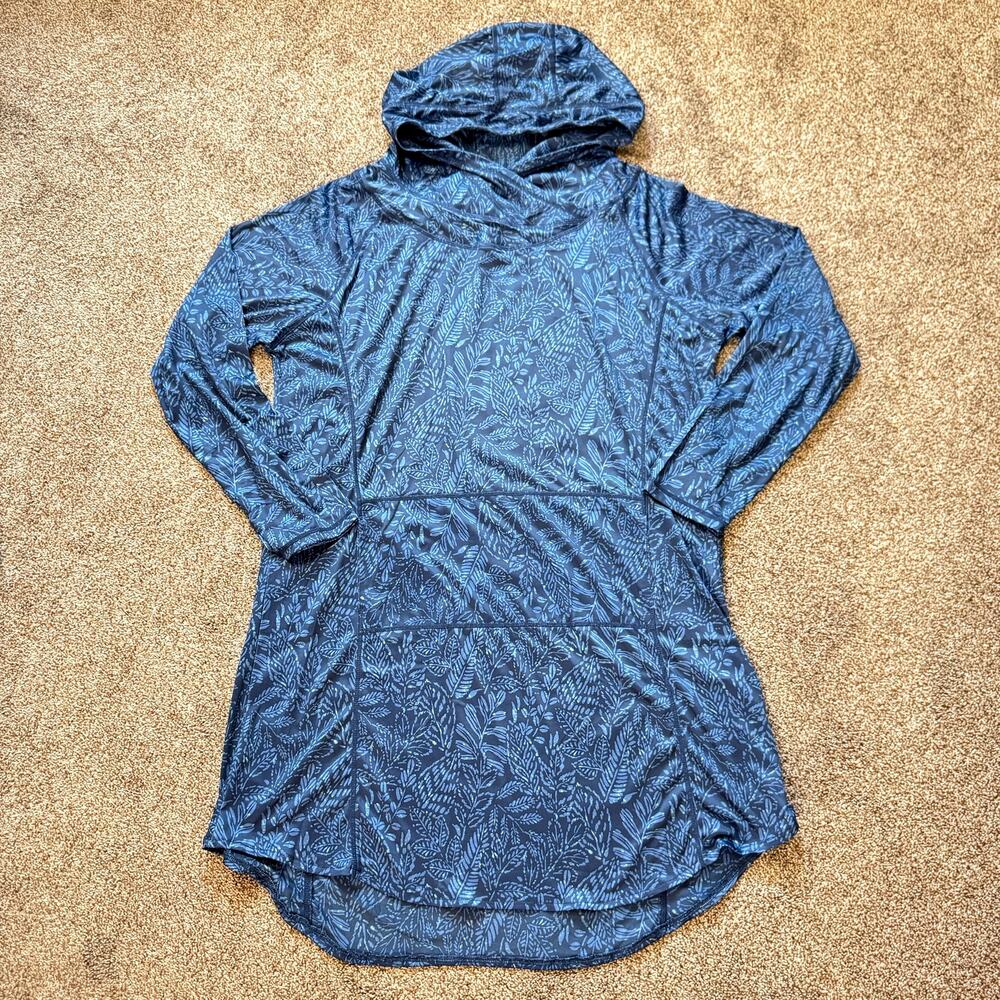RipSkirt Runaround Cover Up Inky Botanical Blue XXL Hooded Pockets Beach Summer